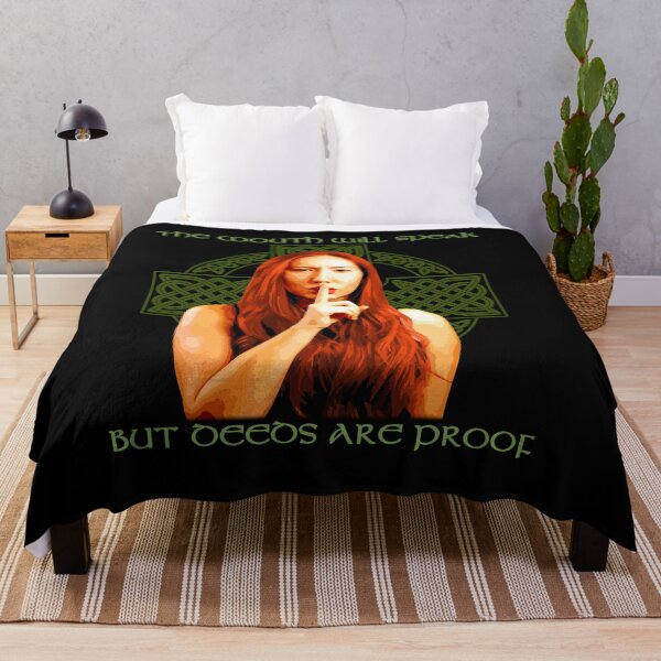 Item preview, The Mouth Will Speak But Deeds Are Truth. Celtic Proverb, Celtic Cross Knotwork Design, Gaelic Proverb, Celtic Gift designed and sold by Proverbial Wisdom Design.