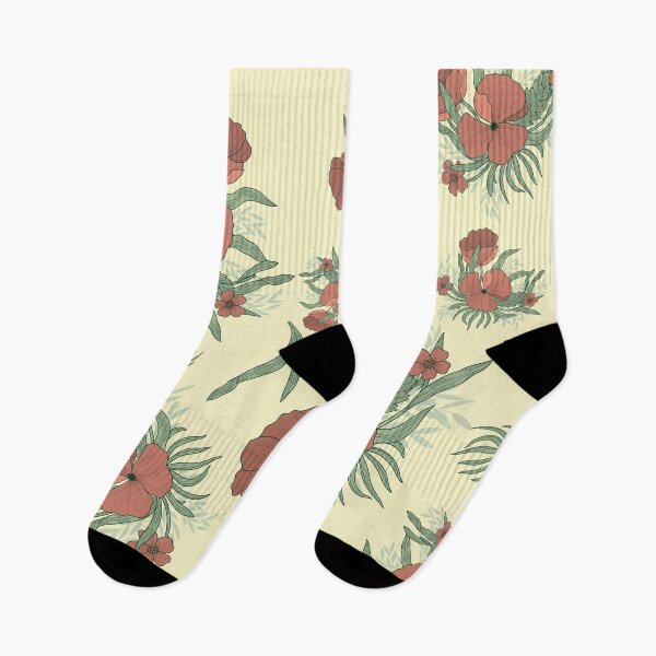 Item preview, Handmade Painted Seamless Pastel Red Color Poppy Flowers Pattern designed and sold by digoarpi.