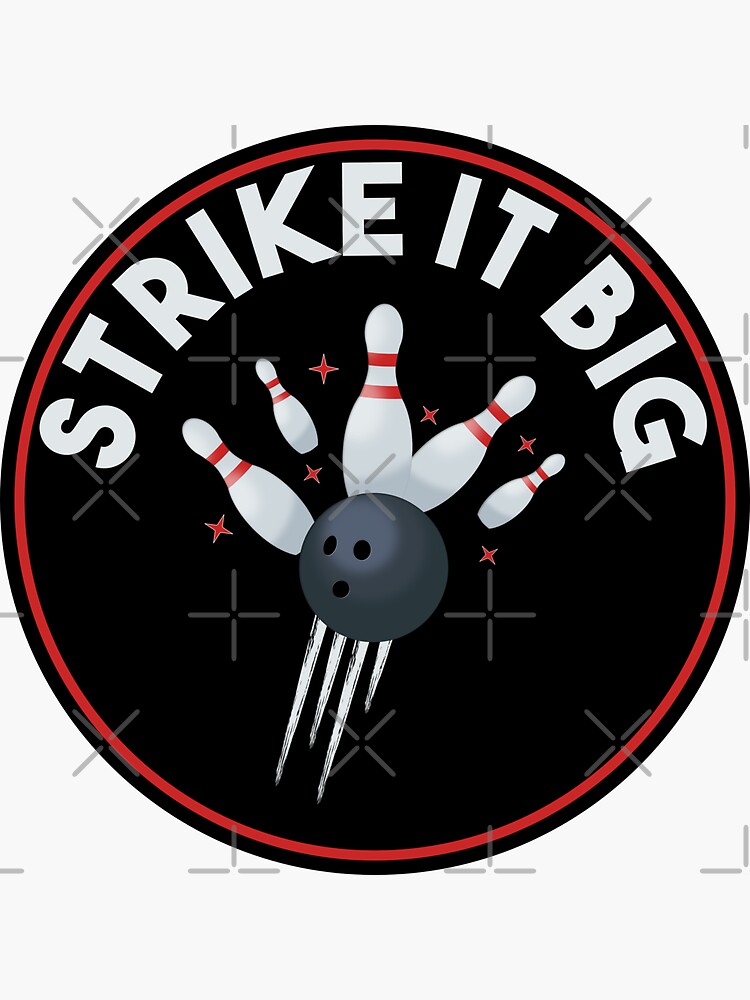 Sticker « Strike it Big Une boule de bowling s'écrase sur des