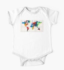 World Map 19 - Colorful Art By Sharon Cummings One Piece - Short Sleeve