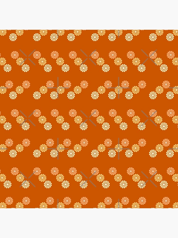 Discover Burnt Orange / Marron Orange - Simple Floral Pattern Premium Matte Vertical Poster