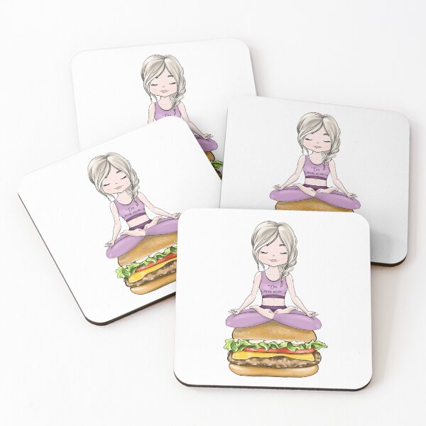 Item preview, Yoga Girls Lotus Pose Namaste Cheat Day Om Nom Nom designed and sold by CreativeBu.