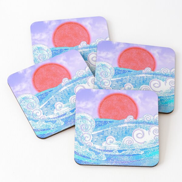 Item preview, Red sun blue waves designed and sold by Catherine  Milchard.
