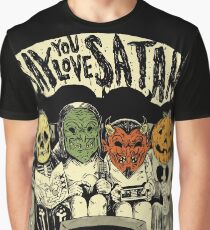 Say You Love Satan 80s Horror Podcast Logo Graphic T-Shirt