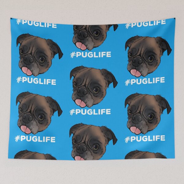 Item preview, #Puglife Blue designed and sold by Petcetera.