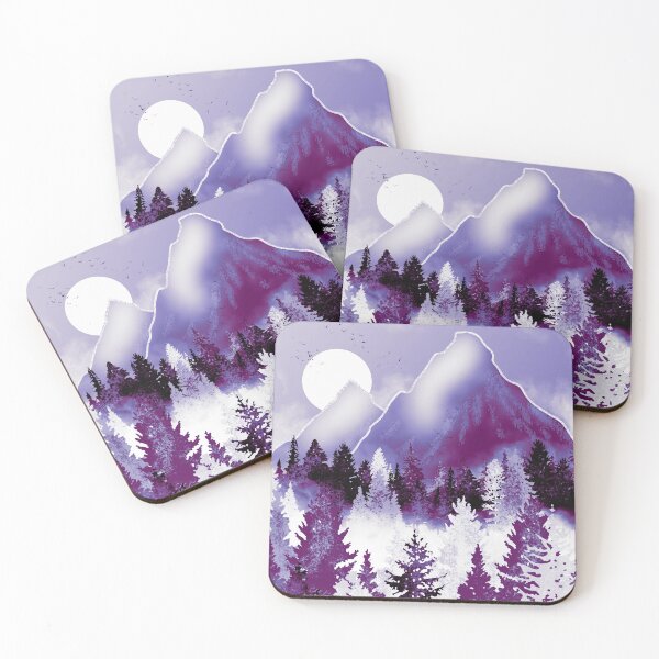 Item preview, Purple mountains and moon designed and sold by Catherine  Milchard.