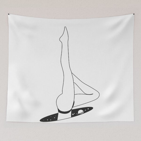 Item preview, Surreal art.  Fantasy hand drawn line art. Lo Fi art. Woman legs illustration. Universe surrelism.  designed and sold by OneLinePrint.