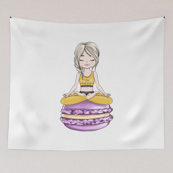 Item preview, Yoga Girls Lotus Pose Namaste Cheat Day Om Nom Nom designed and sold by CreativeBu.
