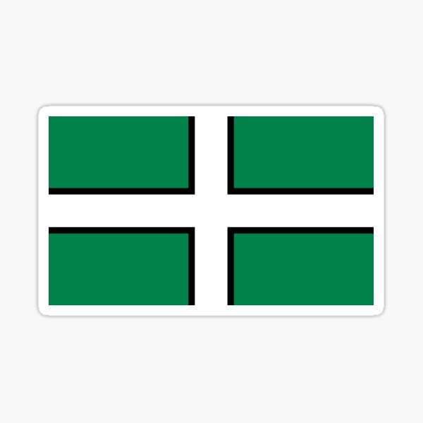 Flag of County Devon, England Sticker