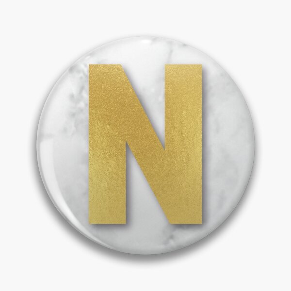 Item preview, Letter N Monogram, White Marble & Gold Letter designed and sold by Sketchbysim.
