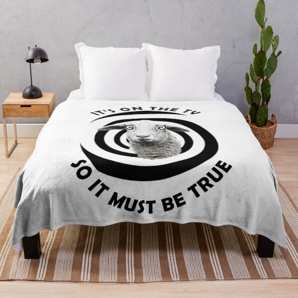 Item preview, Fake News Sheeple Funny Sheep, It's on the TV so it must be True designed and sold by ArtOfRebellion.