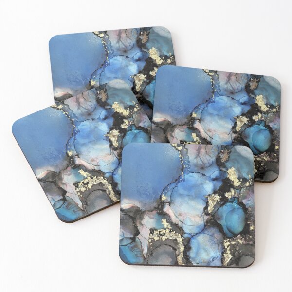 Item preview, Blue Gold and Black Abstract Art designed and sold by MyAbstractInk.