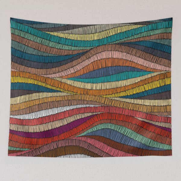 Aperçu de l'œuvre embroidered pattern Wavy bohemian Patchwork créée et vendue par yellowideas.