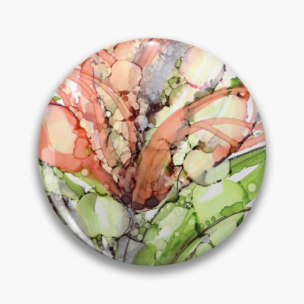 Item preview, Orange Lilly Abstract Art Floral Painting designed and sold by MyAbstractInk.