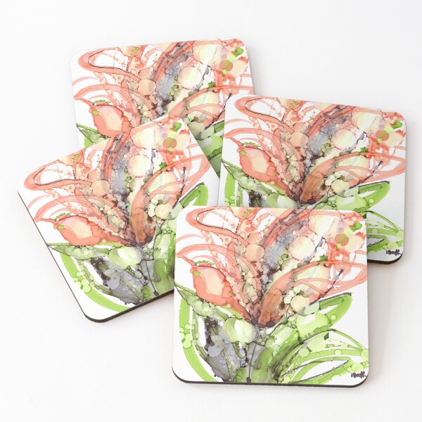 Item preview, Orange Lilly Abstract Art Floral Painting designed and sold by MyAbstractInk.