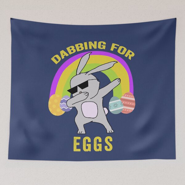 Item preview, Quarantined Dabbing Easter Bunny with Glasses and Easter Colorful Eggs Lockdown Easter 2021 designed and sold by hyggekrog.