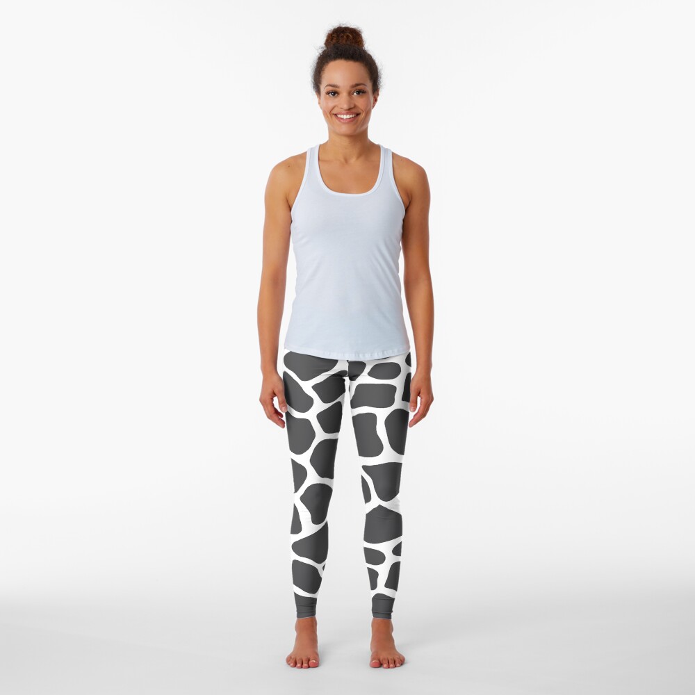 GIRAFFE ANIMAL PRINT BLACK WHITE GIRAFFE PATTERN Leggings by Stratoguayota Redbubble