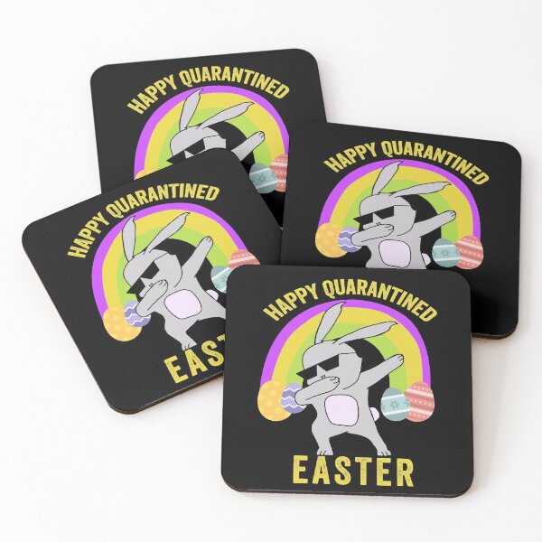 Item preview, Quarantined Dabbing Easter Bunny with Glasses and Easter Colorful Eggs Lockdown Easter 2021 designed and sold by hyggekrog.