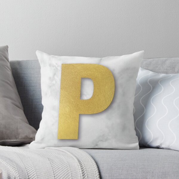Item preview, Letter P Monogram, White Marble & Gold Letter designed and sold by Sketchbysim.