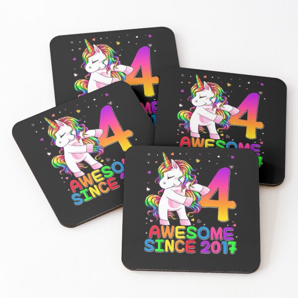 Item preview, 4 Years Old Unicorn Flossing 4Th Birthday Girl Unicorn Party designed and sold by heocaca.