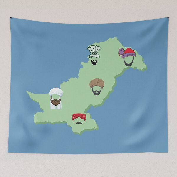 Item preview, Pakistani Map with Provincial Communities Shown designed and sold by WIO Whatever Is ON.