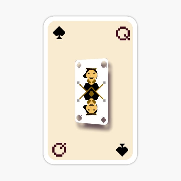 Queen of spades pixel art Sticker