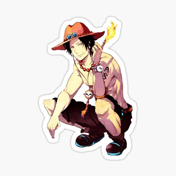Portgas D Ace Hat One piece Sticker Sticker for Sale by Ainnsupply