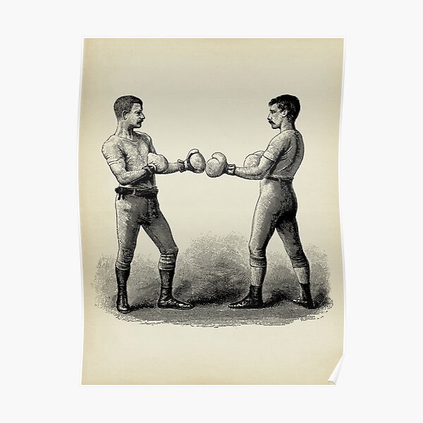 "Male Boxing, black and white" Poster for Sale by LeAllureVintage