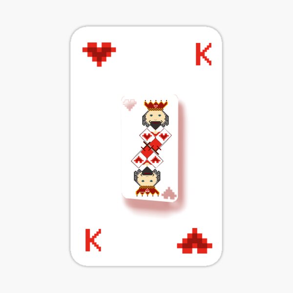 King of Hearts in pixel art Sticker