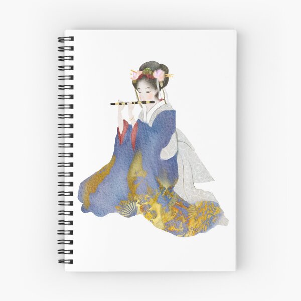 Item preview, Traditional Geisha Watercolor - Setsuko on flute designed and sold by randomorder.