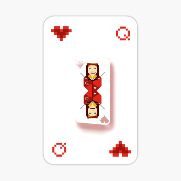 Queen of Hearts in pixel art Sticker
