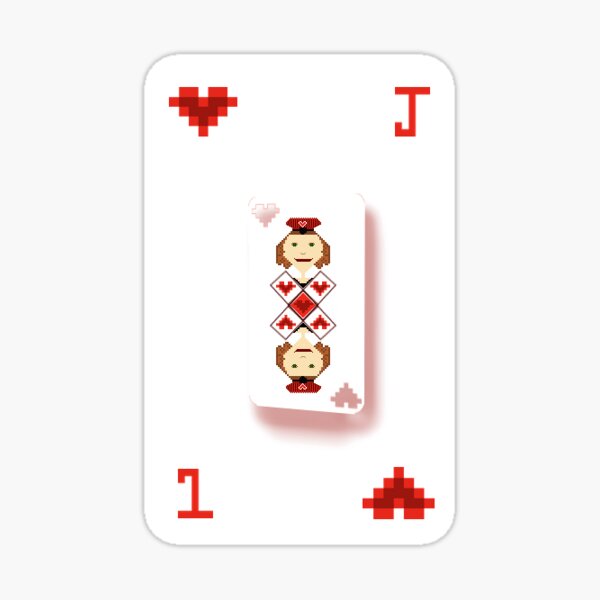 Pixel art jack of hearts Sticker