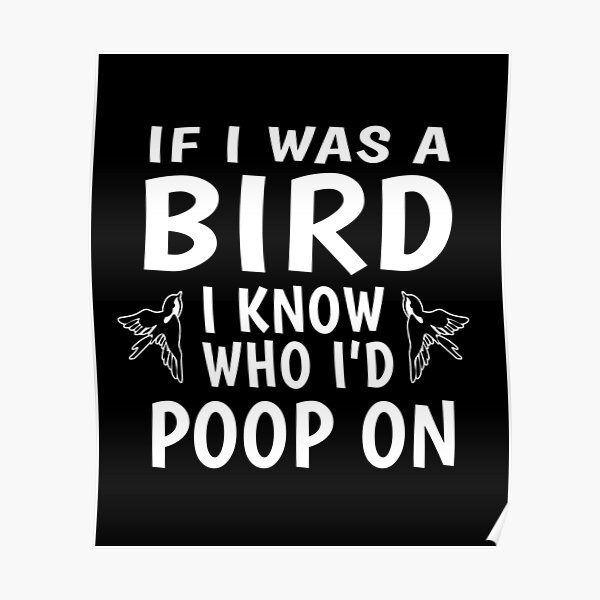 "Bird Poop Funny Weird Humor Prank Funny Quotes" Poster for Sale by sillyquestions Redbubble