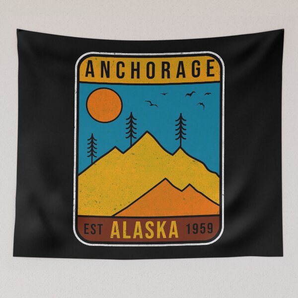 Item preview, Alaska Anchorage Mountain Vintage Retro 80s Souvenirs designed and sold by merchzy.