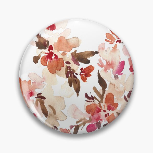 Item preview, Autumn earth tone abstract flowers in watercolor designed and sold by EllenHoffmanArt.