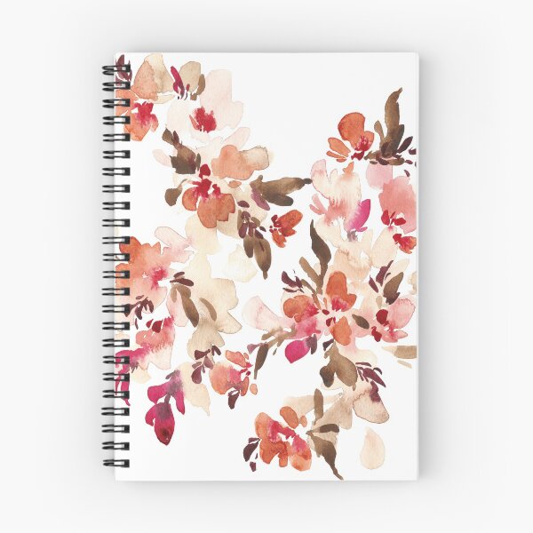 Item preview, Autumn earth tone abstract flowers in watercolor designed and sold by EllenHoffmanArt.