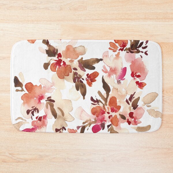 Item preview, Autumn earth tone abstract flowers in watercolor designed and sold by EllenHoffmanArt.