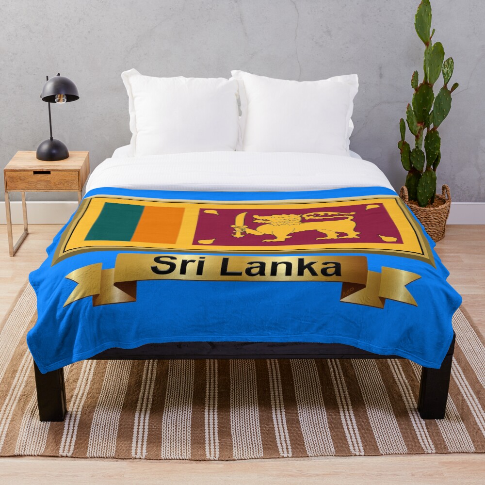 "Sri Lanka Flag Gifts, Masks, Stickers & Products" Throw Blanket by