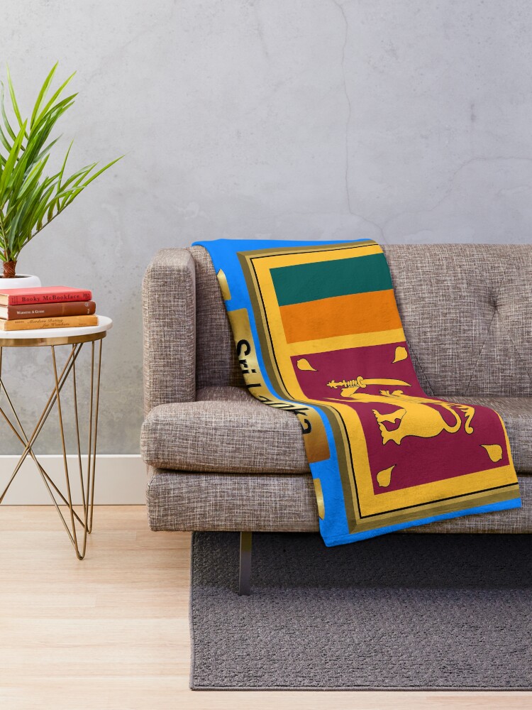 "Sri Lanka Flag Gifts, Masks, Stickers & Products" Throw Blanket by