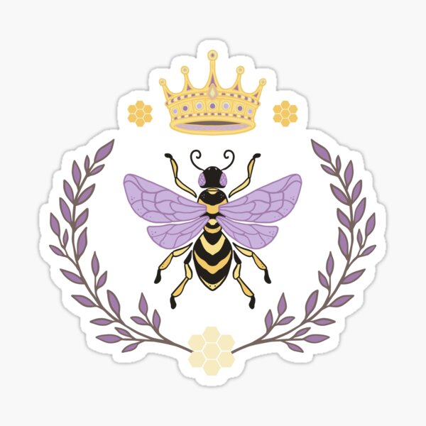 Item preview, Queen Bee With Crown - Yellow and Lavender  designed and sold by Avenie.