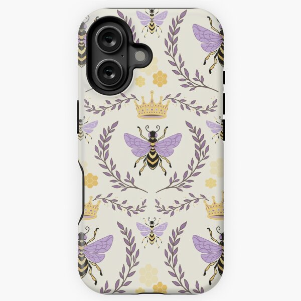 Vista previa del artículo con la obra «Abeja Reina con Corona - Amarillo y Lavanda», diseñado y vendido por Avenie.