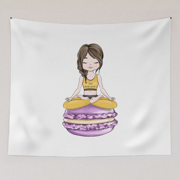 Item preview, Yoga Girls Lotus Pose Namaste Cheat Day Om Nom Nom designed and sold by CreativeBu.