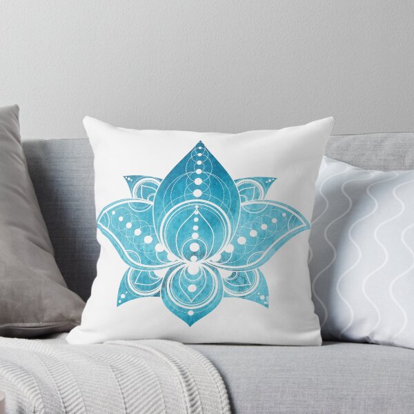 Item preview, Lotus Flower l Watercolor texture l Blue l Teal designed and sold by Adaba-Spirits.