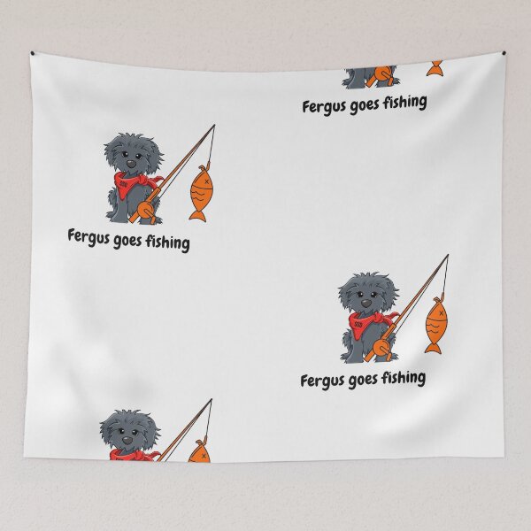 Item preview, Dog Goes Fishing designed and sold by SportyDogShop.
