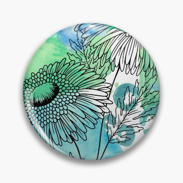 Item preview, Blue Green Floral Watercolor Print Design #1 designed and sold by ArtfullyKind.