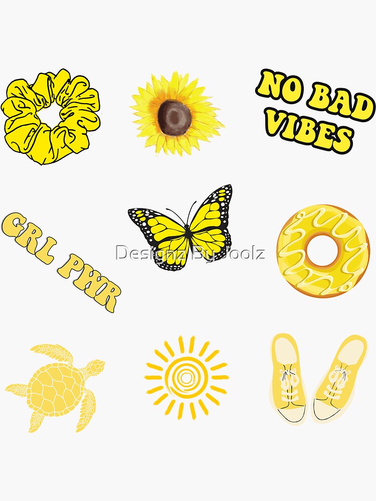 "9 Yellow Stickers Pack" Sticker for Sale by JulezFM52 Redbubble