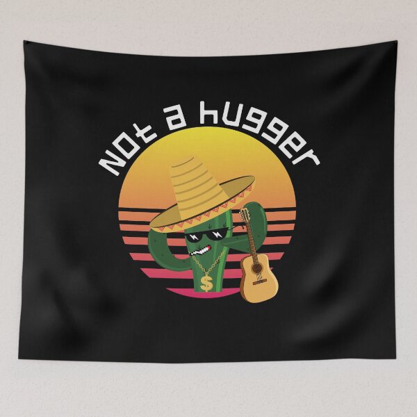 Item preview, Not a hugger funny vintage cactus sarcastic retro saguaro cactus sunset designed and sold by NikitaAg.