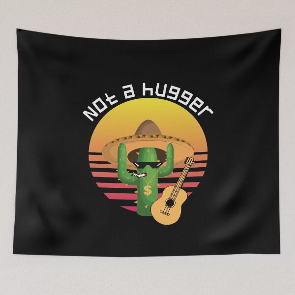 Item preview, Not a hugger funny vintage cactus sarcastic retro saguaro cactus sunset designed and sold by NikitaAg.