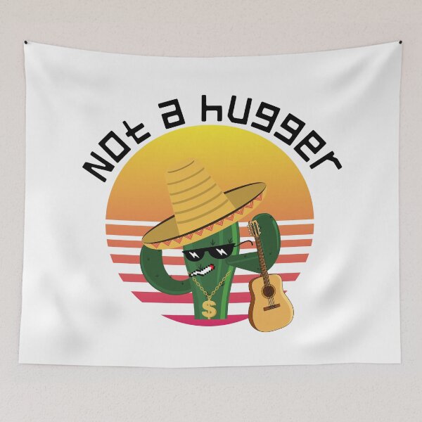 Item preview, Not a hugger funny vintage cactus sarcastic retro saguaro cactus sunset designed and sold by NikitaAg.