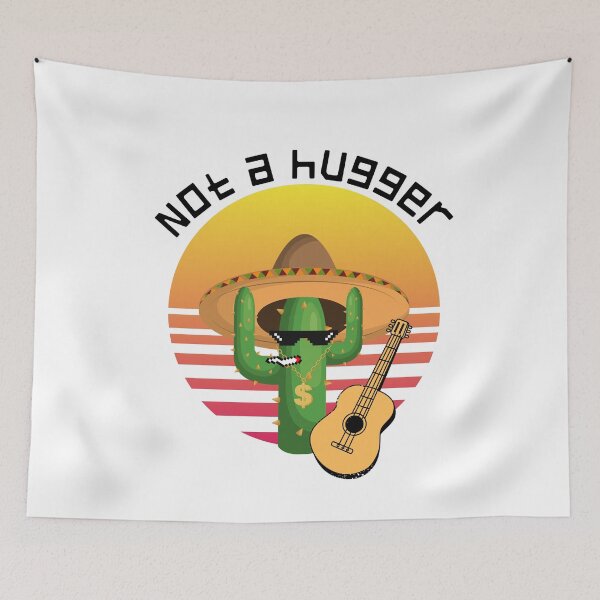 Item preview, Not a hugger funny vintage cactus sarcastic retro saguaro cactus sunset designed and sold by NikitaAg.